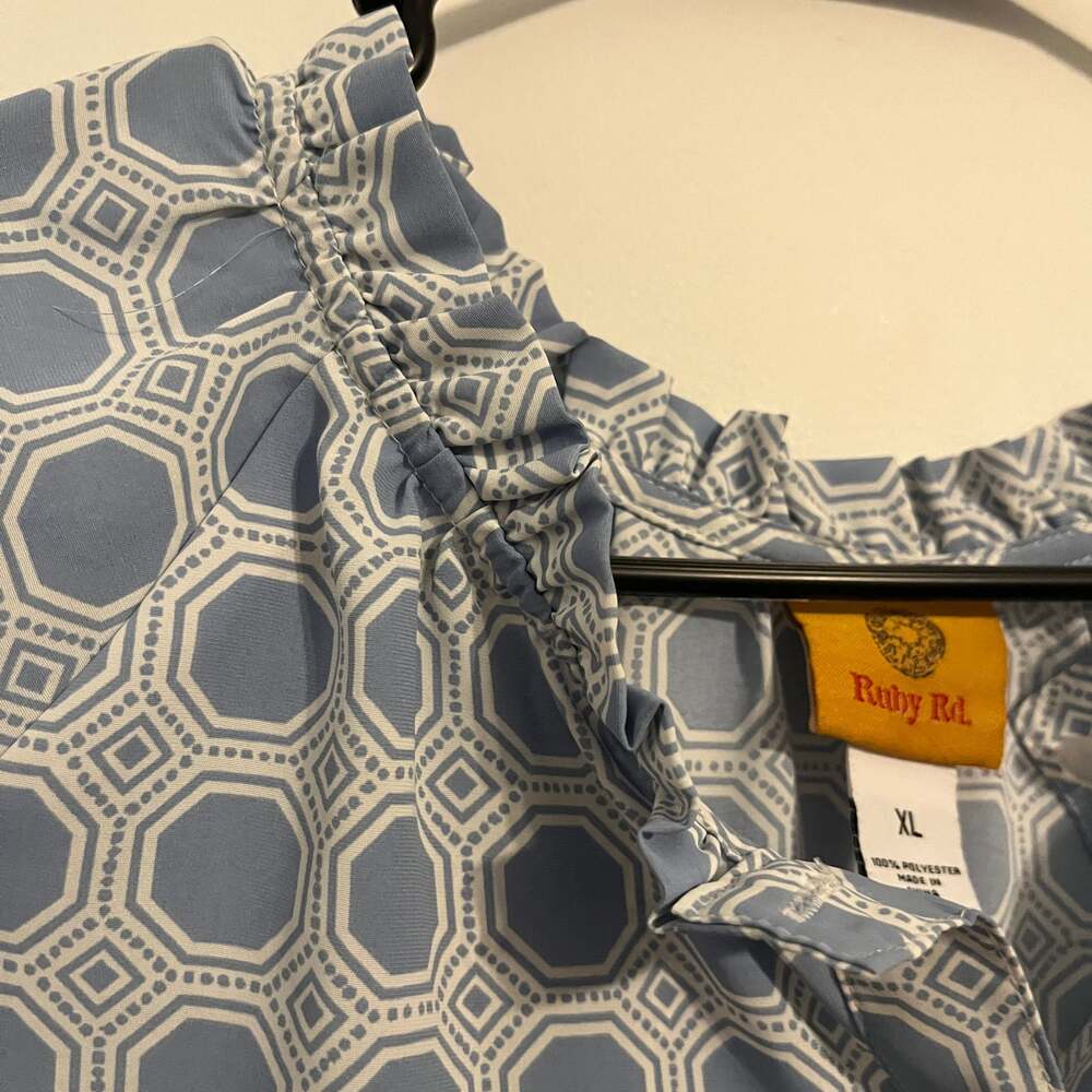 Ruby Rd. Women's Tile Patchwork Silky Pleated Top… - image 6